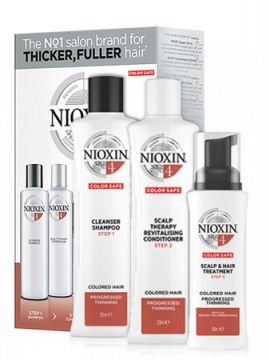 NIOXIN НАБОР для окрашенных редеющих волос (300мл + 300мл +100мл) Cleanser System 4