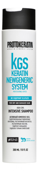 PROTOKERATIN Шампунь интенсивное питание для вьющихся и кудрявых волос / Aqua Curl Shampoo - 300 мл