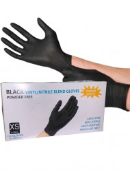 ПЕРЧАТКИ WALLY Plastic цвет черный размер XS 50 пар