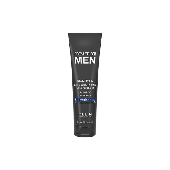 OLLIN PROFESSIONAL ШАМПУНЬ для волос и тела освежающий Premier For Men - 250 мл
