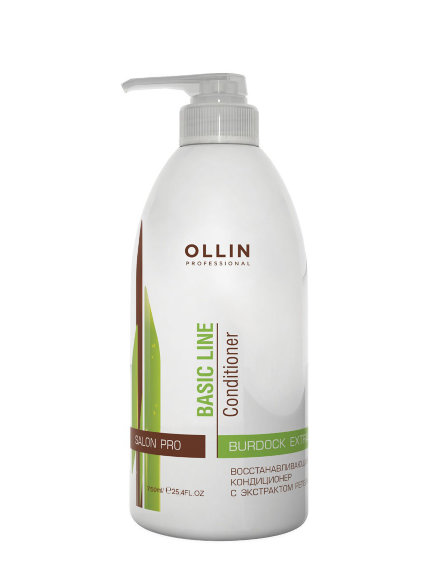 OLLIN PROFESSIONAL КОНДИЦИОНЕР для восстановления волос с экстрактом репейника Basic Line Reconstructing - 750 мл