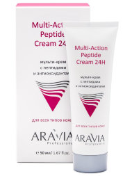 МУЛЬТИ-КРЕМ с пептидами и антиоксидантным комплексом для лица Multi-Action Peptide Cream 24H - 50 мл
