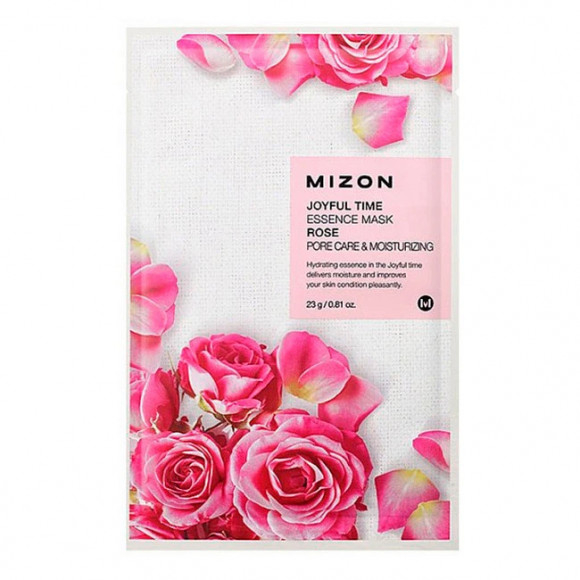 KOREA MIZON Joyful Time Essence Mask Rose Тканевая маска для лица с экстрактом лепестков розы 23г