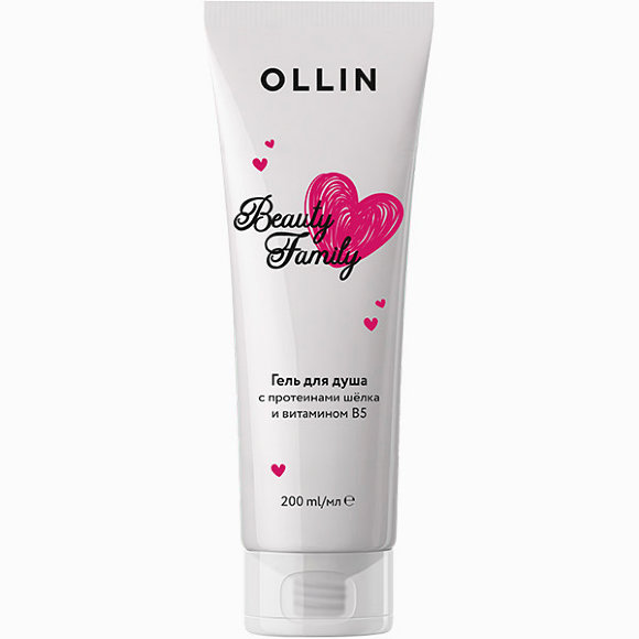OLLIN PROFESSIONAL ГЕЛЬ для душа с протеинами шёлка и витамином b5 Family - 200 мл