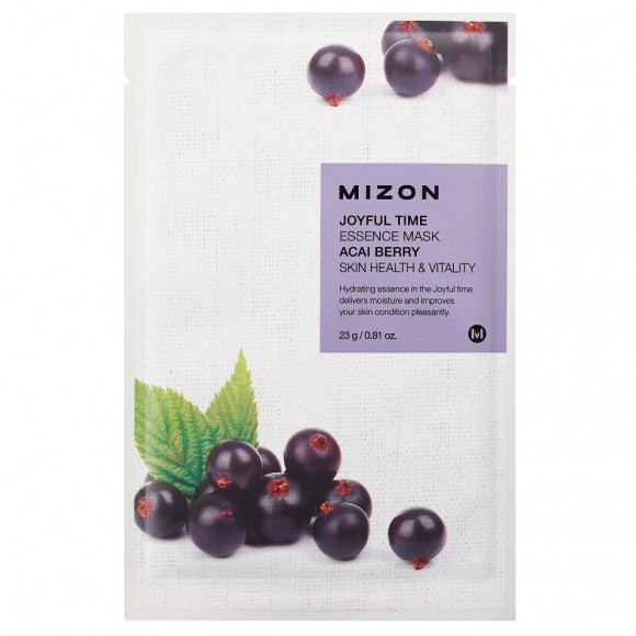 KOREA MIZON Joyful Time Essence Mask Acai Berry Тканевая маска для лица с экстрактом ягод асаи 23г