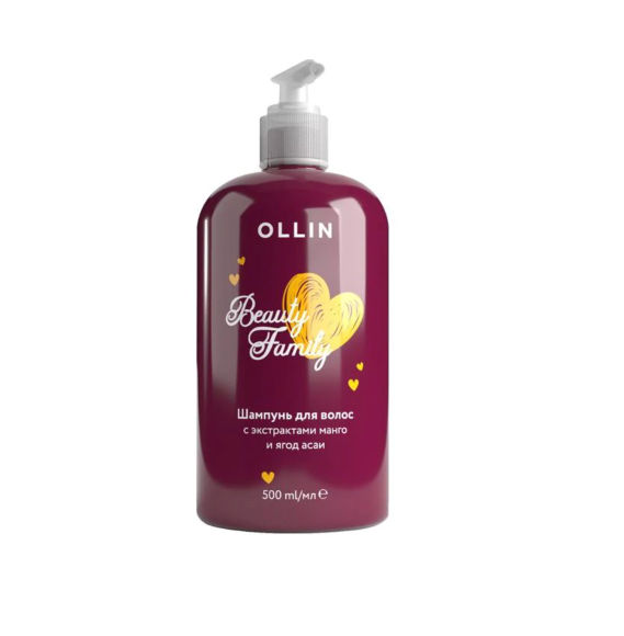 OLLIN PROFESSIONAL ШАМПУНЬ для волос с экстрактами манго и ягод асаи Family - 500 мл