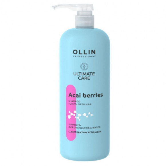 OLLIN PROFESSIONAL ШАМПУНЬ для окрашенных волос с экстрактом ягод асаи 1000мл ULTIMATE CARE
