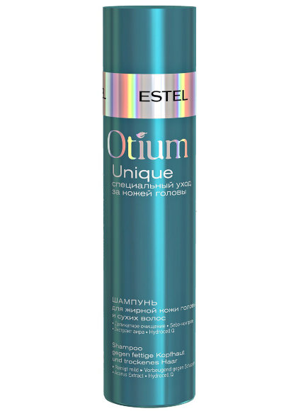 ESTEL PROFESSIONAL ШАМПУНЬ для жирной кожи головы и сухих волос Otium Unique - 250 мл