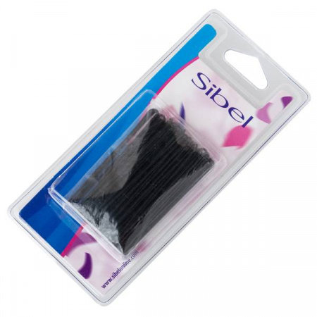 SIBEL ШПИЛЬКИ для волос гладкие 65 мм чёрные - 50 шт