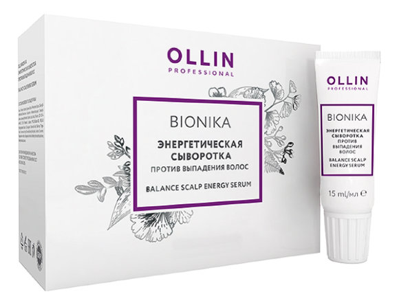 OLLIN PROFESSIONAL СЫВОРОТКА энергетическая против выпадения волос 15 мл Bionika Balance - 6 шт