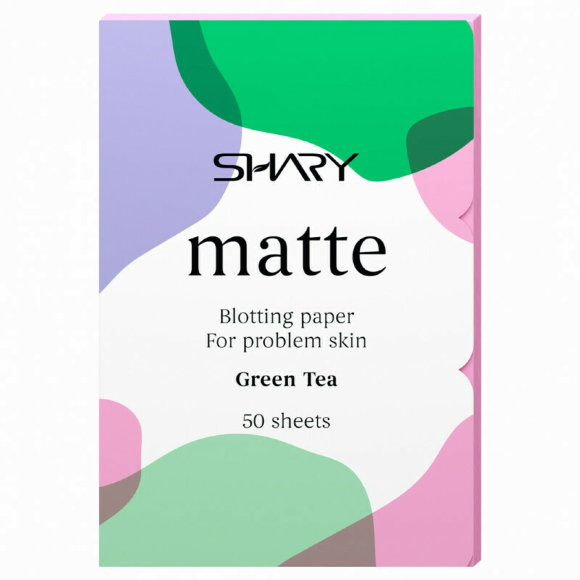 SHARY САЛФЕТКИ матирующие для лица "зеленый чай" для проблемной кожи - 12 г