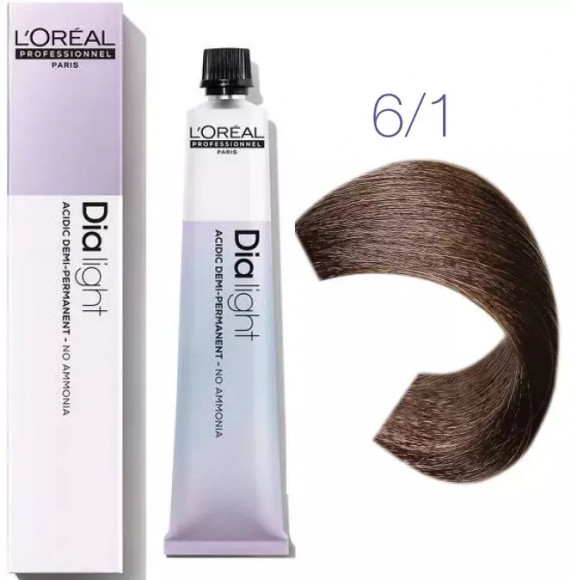 LOREAL PROFESSIONAL 6.1 КРАСИТЕЛЬ Dia Light (темный блондин пепельный) 50 мл