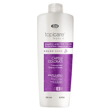 LISAP MILANO ШАМПУНЬ стабилизатор цвета – «Top Care Repair Color Care After Color Acid Shampoo» - 1000 мл