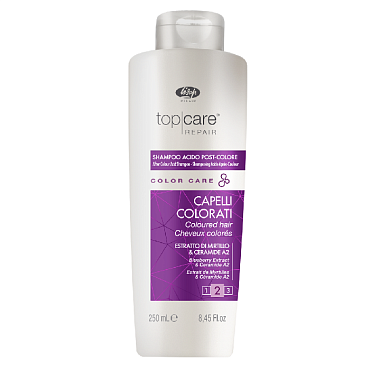 LISAP MILANO ШАМПУНЬ стабилизатор цвета – «Top Care Repair Color Care After Color Acid Shampoo» - 250 мл