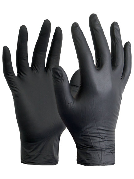 BEYONDA Перчатки нитриловые чёрные L - 50 пар