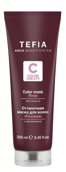 TEFIA МАСКА оттеночная с маслом монои (розовая) Color Creats Color Creats - 250 мл
