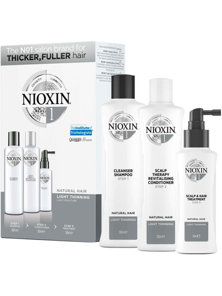 NIOXIN НАБОР для натуральных волос с тенденцией к выпадению (300мл + 300мл +100мл) Cleanser System 1