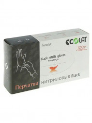 ПЕРЧАТКИ Черный нитрил ХS Ecolat 100 шт/упк 608-903