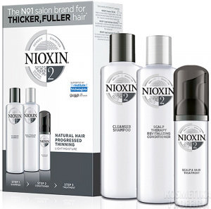NIOXIN НАБОР для натуральных редеющих волос (150мл + 150мл + 50мл) Cleanser System 2