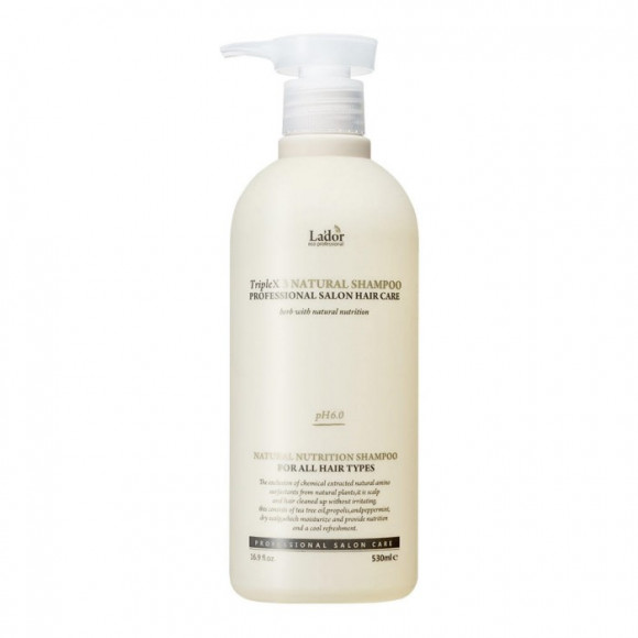 LADOR Шампунь с натуральными ингредиентами Triplex Natural Shampoo - 530 мл